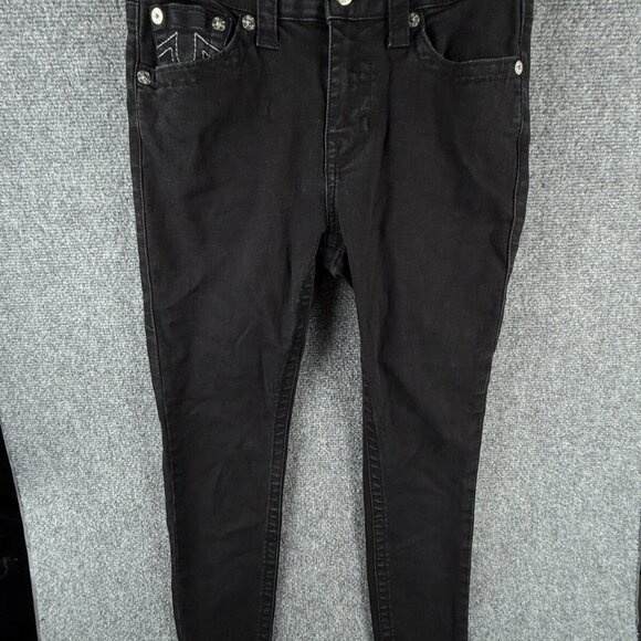 TRUE RELIGION JENNIE Curvy Mid Rise Skinny Black Jeans Women Size 29 Stretch - Picture 4 of 15